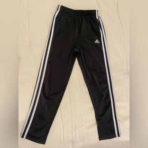 Adidas Kids Black Joggers with White Stripes